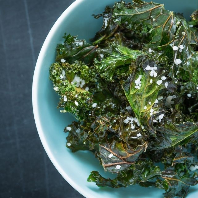 Salted kale crisps Salted kale crisps